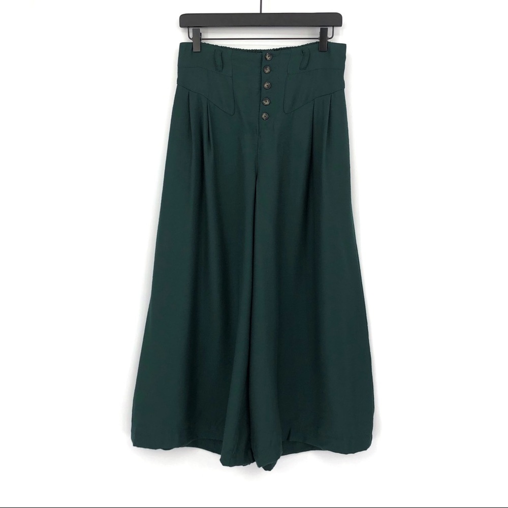 ETT:TWA Anthro Malia Wide Leg Pant Emerald Green XS
